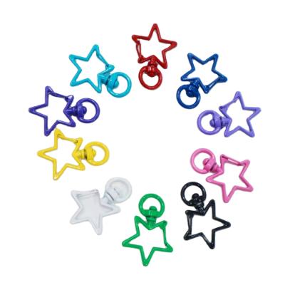 China Diy Accessories Logo Star Shaped Key Chain Ring Key Chain Ring Candy Color Metal Supply Connector Metal Candy Color Star Shaped Custom for sale