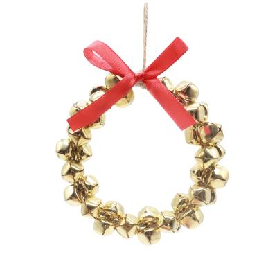 China Chimera Holiday Decorate 20cm Xmas Ornaments Door Window Garland Home Gifts Jingle Metal Chime Hanging Garland for sale