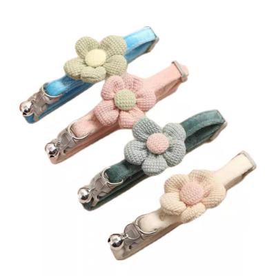 China Personalized Pet Kitten Dog Bell Collar Ornament Braided Flower Adjustable Thoughtful Cat Collar Pet Supplies for sale