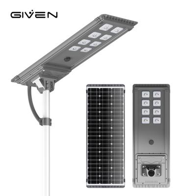 China Super Brightness Aluminum Garden Waterproof IP65 40 50 60 80 100 120 W All In One Led Solar Street Lamp for sale