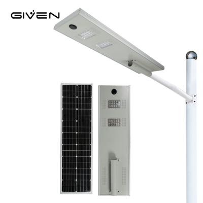 China New Design Aluminum Commercial IP65 Waterproof 80Watt Integrated All In One Solar Led Road Lamp for sale