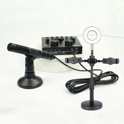 China Desktop Recording and Live Streaming Microphone Set with Sound Card for sale