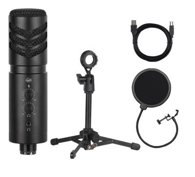 China New Professional Clear Sound USB Desktop Singing MIC with Blowout Prevention Net for Computer Studio Condenser Microphone for sale