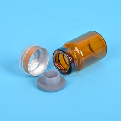 China Maßgeschneiderte 5 ml bernsteinfarbene Mini-Penicillin-Medizinflasche aus Glas mit Fip Of Cap-Glasflasche zu verkaufen