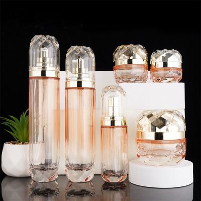 China Wholesale Skincare Packaging  with  luxury lids 30G 50G 40ML50ML Cosmetic Cream Liquid Foundation Pump Glass Bottle Jars for sale