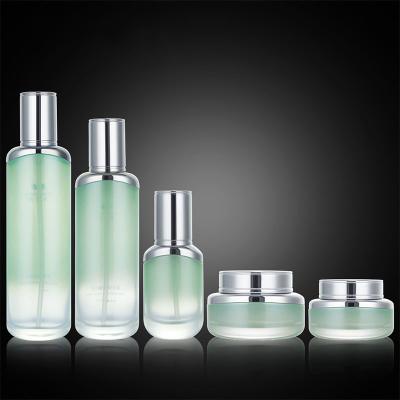 China Skincare Packaging 30g 50g 100ml Luxury Round Square Cream Cosmetic  Glass Bottle  Glass Pump Lotion Skincare Bottle for sale