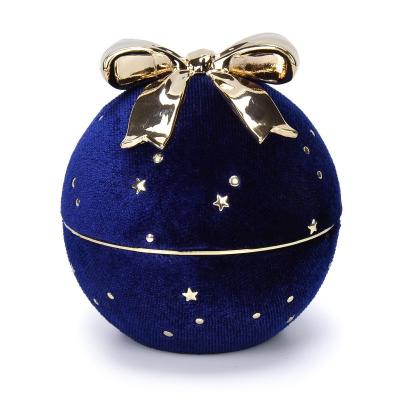 Cina Proponga il contenitore di gioielli all'ingrosso su ordinazione del pianeta di gioielli del contenitore dell'anello della palla di bowknot del regalo blu creativo di Natale in vendita