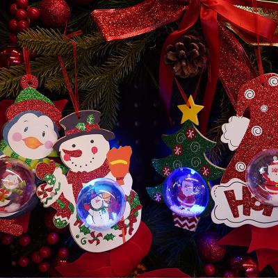 China Wholesale Plastic Glitter Luminous Color Changing Elf Cartoon Xmas Festival Substance Sublimation Christmas Tree Ball Ornaments for sale