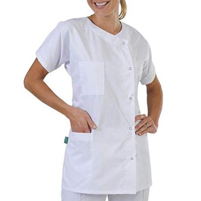 China Custom Hospital Hospital Nurse Uniform Smock And Pants 100% Polyester Lab Coat Doctor Pure Color Uniform for sale