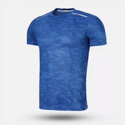 China Newest Arrival Promotional 100% Custom Polyester Sublimation Dry Fit Printing Workable Wholesales Arrival Fitness Forming Slim Fit Men Camouflage T-Shirt for sale