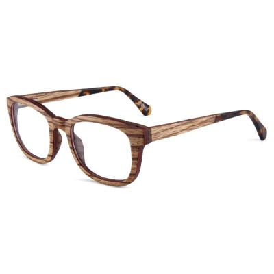 China Latest Two Reading Glass Optical Frames Glass Mixed Color Glasses Wooden Men's Optical Frames Sunglasses for sale