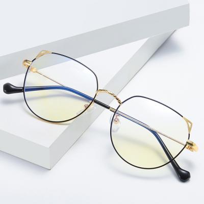 China 2020 Retro Popular Fashionable Metal Frame Anti Blue Light Blocking Glasses For Women for sale