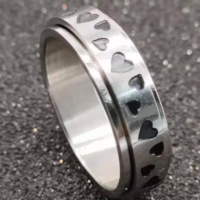 China TRENDY/Vintage Stainless Steel Rotating Love Ring, Worry Spinner Ring for sale