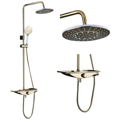 China New Luxury Thermostatic Faucets Modern Design Bath Gold Shower Faucet Set Bathroom Faucet Shower for sale