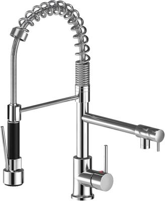 China Commercial 360 Thermostatic Washing Faucets Cheap Price Flexible Stainless Steel Mixer Pull Down Sink Kitchen Faucet for sale