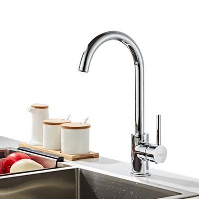 China Contemporary Sense Faucets Kitchen Faucet Single Handle Stainless Steel Kitchen Sink Faucet for sale