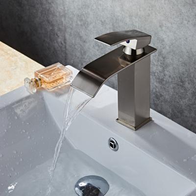 China New Modern Hot Wash Bathroom Waterfall Body Basin Chromed Brass Faucet for sale