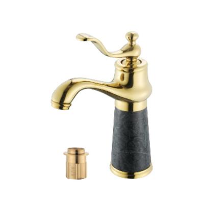 China Zirconium Gold And Jade Bathroom Basin Faucets Mixer Tap Hot Cold Water Metered Sink Sink Faucets for sale