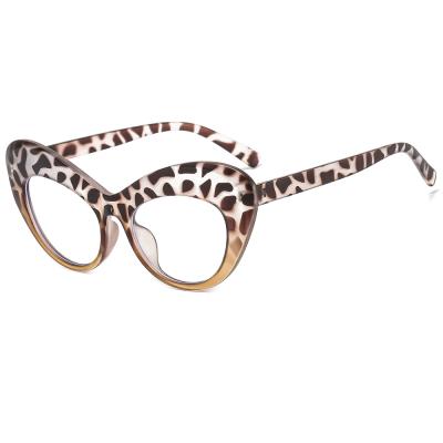 China Newest Fashion Sunglasses GGGB68012 Fashion Cat Eye Leopard Frame Glasses Frame Women 2021 for sale