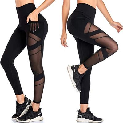 China Breathable Wholesale Custom Fitness And Yoga Wear High Waisted Gaiters With Active Wear Mesh Pocket Gym Leggings For Women for sale