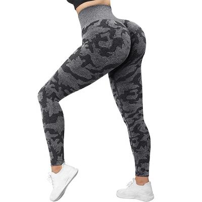 China Wholesale Custom Breathable Woman Fitness Clothes High Waisted Gaiters Butt Yoga Lifting Pants Camouflage Gaiters For Women for sale