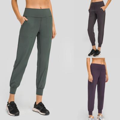 China Wholesale Gym Activewear Yoga Workout Sweatpants Women Breathable High Waist Lounge Pants With Pockets Slim Fit Jogger Pants for sale