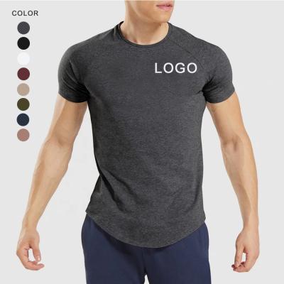 China Wholesale QUICK DRY Workout Apparel Slim Fit Short Sleeve Men's Sport Tops Round Neck Fitness Custom T-Shirt For Man for sale