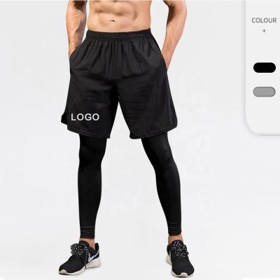 China Wholesale New Arrivals Custom QUICK DRY Custom Men's Workout Training Sports Tracksuit Quick Dry Running Shorts With Gaiters Gym Shorts Man for sale