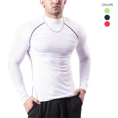 China New Arrival Gym Sportswear Quick Dry Men's T-shirts QUICK DRY T-Shirts Neck Drops Running Training Long Sleeve Plus Size Tops for sale