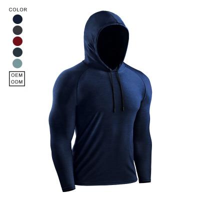 China Custom Men's Hoodies Plus Size QUICK DRY Activewear Stretch Running Fitness Pullover Hoodie Training Sports Sweatshirt Men for sale