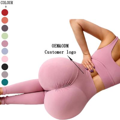 China 2021 Custom Bum Yoga Gym Women's Breathable Fitness Clothing High Waisted Workout Leggings For Crac! crack! for sale