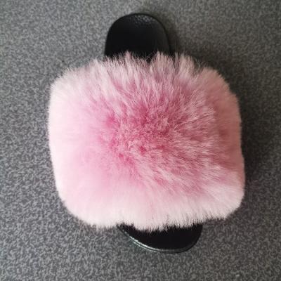 China Anti-Smell Best Price Real Fluffy Fur Slides For Women And Kids Slippers for sale