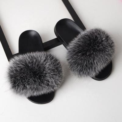 China Wholesale Soft Anti-Smell Faux Fur Slippers Slides For Women for sale