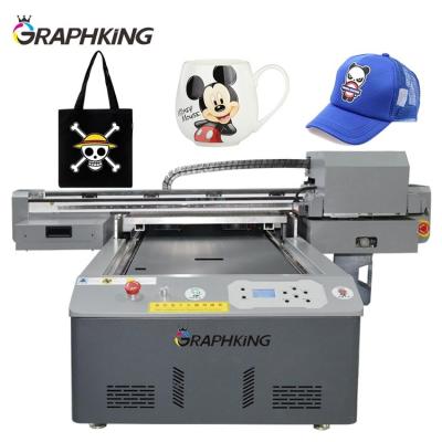 China Retail Graphking 6090 Inkjet Printer Printing UV Flatbed Machine for Hat Bag Mug for sale