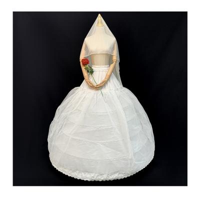 China Breathable Hot Selling White Chiffon Petticoats 6 Circle Wedding Petticoat For Party NO.41 for sale