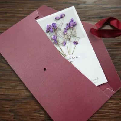 China Custom High Quality Invitation Card Package Invitation Card Package Envelope Pearl Logo Paper Gold Foil for sale