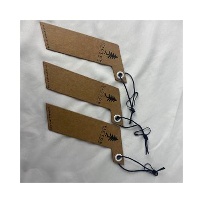 China Recyclable Luxury Cardboard Custom Design Printing Clothing Paper Swing Card Hang Tags With Cord /String for sale