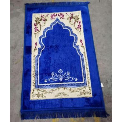 China CLASSIC Rectangle 2 Pcs Mat Carpet Polyester Abstract Anti Slip Non-Slip Wholesale Islamic Prayer Mat Mosque Embossed Raschel Blanket for sale