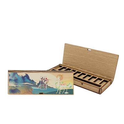 China Wholesale Luxury Custom Eyeshadow Palette Cosmetic Wooden Bamboo Empty Container Handmade Eco-friendly for sale