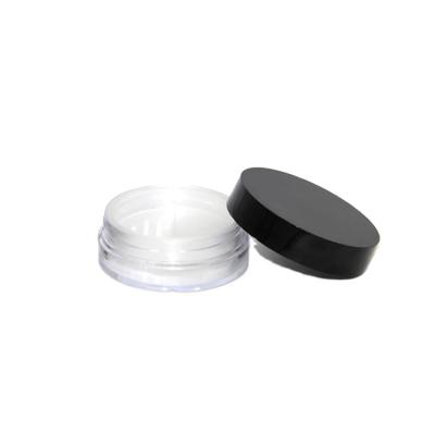 China Factory Supply Recycled Materials Round Empty Plastic Loose Powder Jar 15g Makeup Loose Powder Case for sale