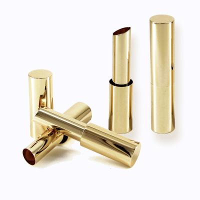 China Gold Cosmetic Packaging Round Shape Aluminum Cosmetic Tubes Premium Magnetic Packaging Custom Empty Lipstick Tube Container for sale