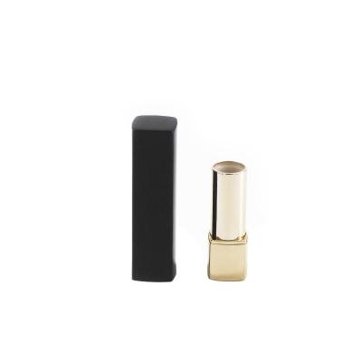 China Classic Black Metal Square Push Button Lipstick Tubes Shell Lipstick Tube Aluminum Container for sale