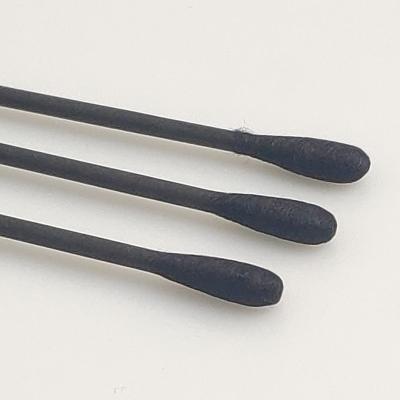 China Eco-Friendly 3 Inch Black Stick Double Round Head Cosmetic Biodegradable Cotton Bud Swabs for sale