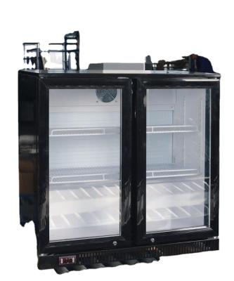 China PEZO 220L Double-temperature Glass Door Beer Back Bar Coolers for sale