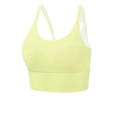 China Breathable Quick Dry Top Radio Yoga Summer Sports Nylon Elastic Seamless Bra Backless Top Bra For YOGA for sale