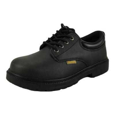 China Shock Resistant / Anti Puncture Resistant Sensational Black Antipuncture Embossed Action Leather Steel Toe Safety Shoes for sale