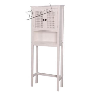 China Wholesale Practical Modern Bathroom Toilet Multifunctional Durable White Wooden Storage Cabinet for sale