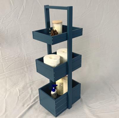 China Modern Home Furniture Bathroom Toilet Storage Rack Three Tier Shelf for sale