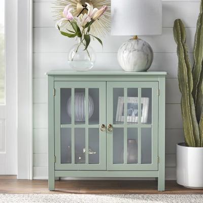 China PANEL Home Furniture Sideboard With Metal Handle Glass Sideboard Storage Cabinet for sale