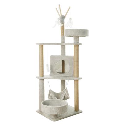 China Large Sustainable High Quality Sisal Multilayer Cat Tree Floor To Ceiling Cat Tree for sale